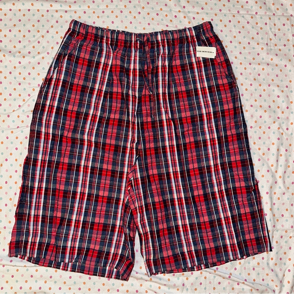 Breckenridge Plaid Lounge Shorts - Women’s 16 NWT Red White Blue Cotton